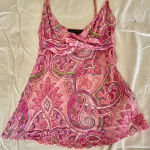 Y2K Paisley spaghetti strap top.